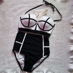 High waisted swimsuit set